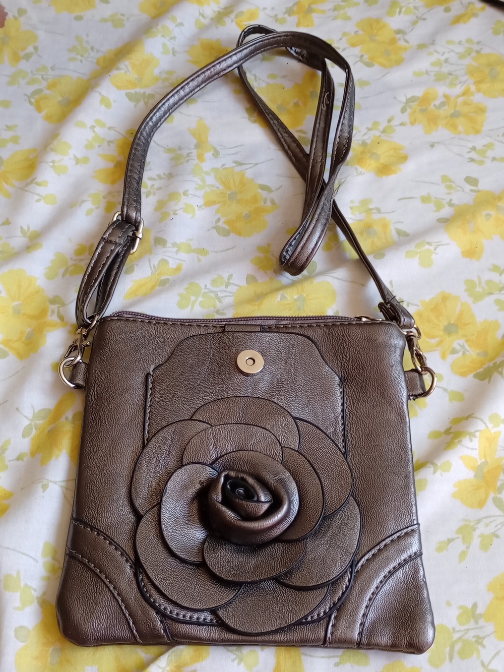 Crossbody metallic gunmetal crossbody bag by alexis  fashion